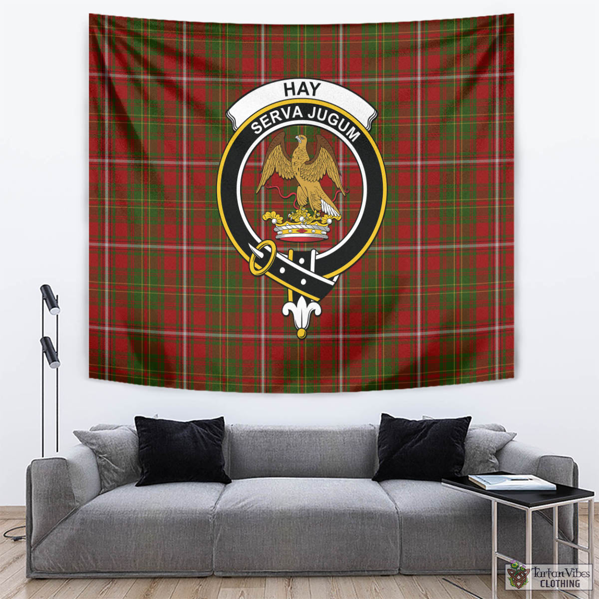 Tartan Vibes Clothing Hay Tartan Tapestry Wall Hanging and Home Decor for Room with Family Crest