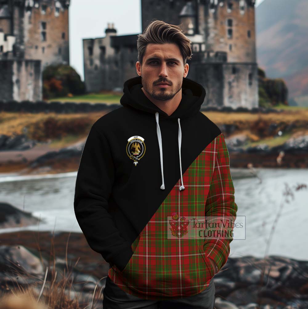 Tartan Vibes Clothing Hay Tartan Cotton Hoodie with Family Crest and Military Logo Style