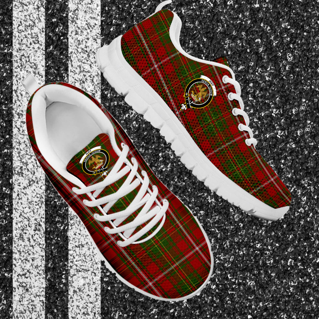 Hay Tartan Sneakers with Family Crest - Tartan Vibes Clothing