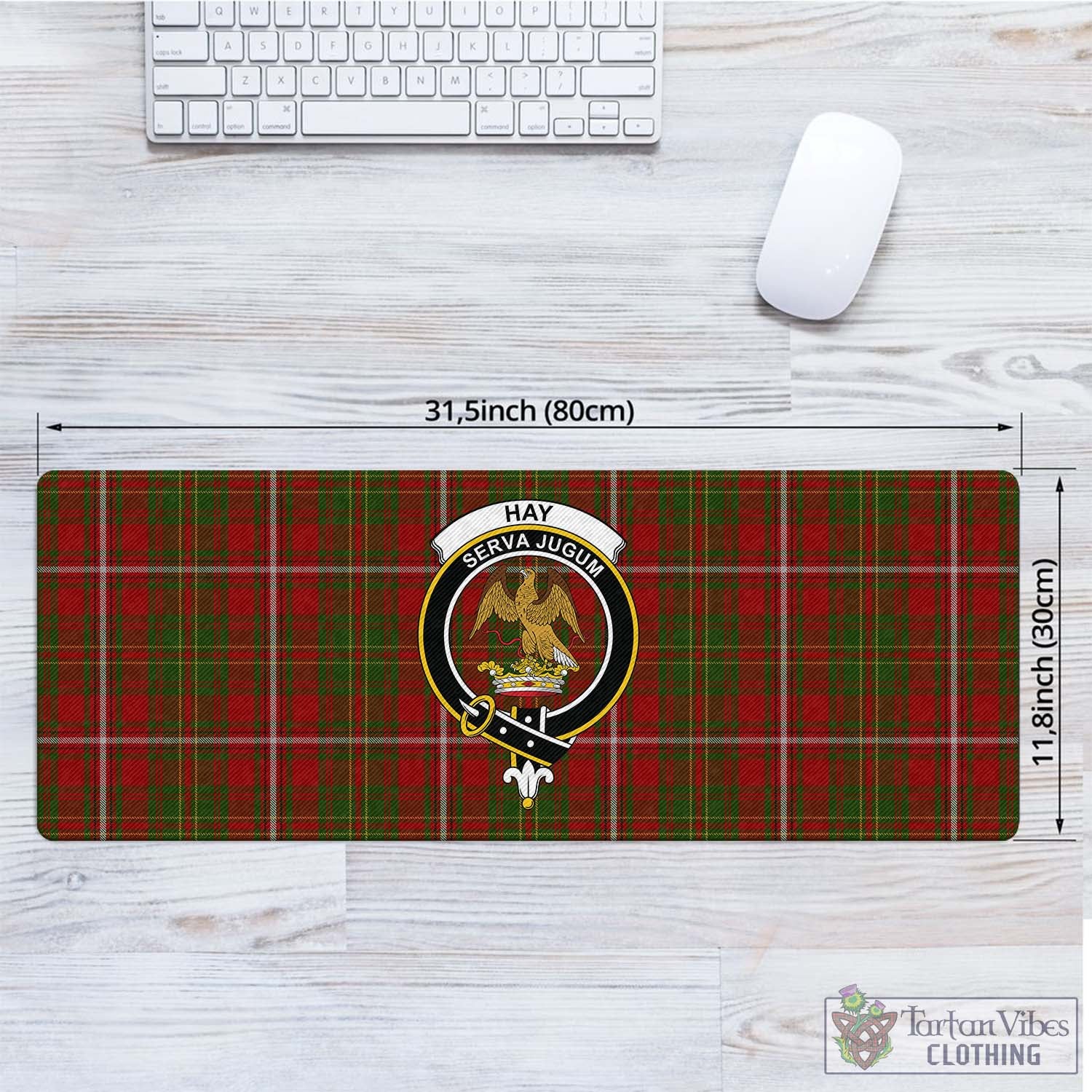 Tartan Vibes Clothing Hay Tartan Mouse Pad with Family Crest