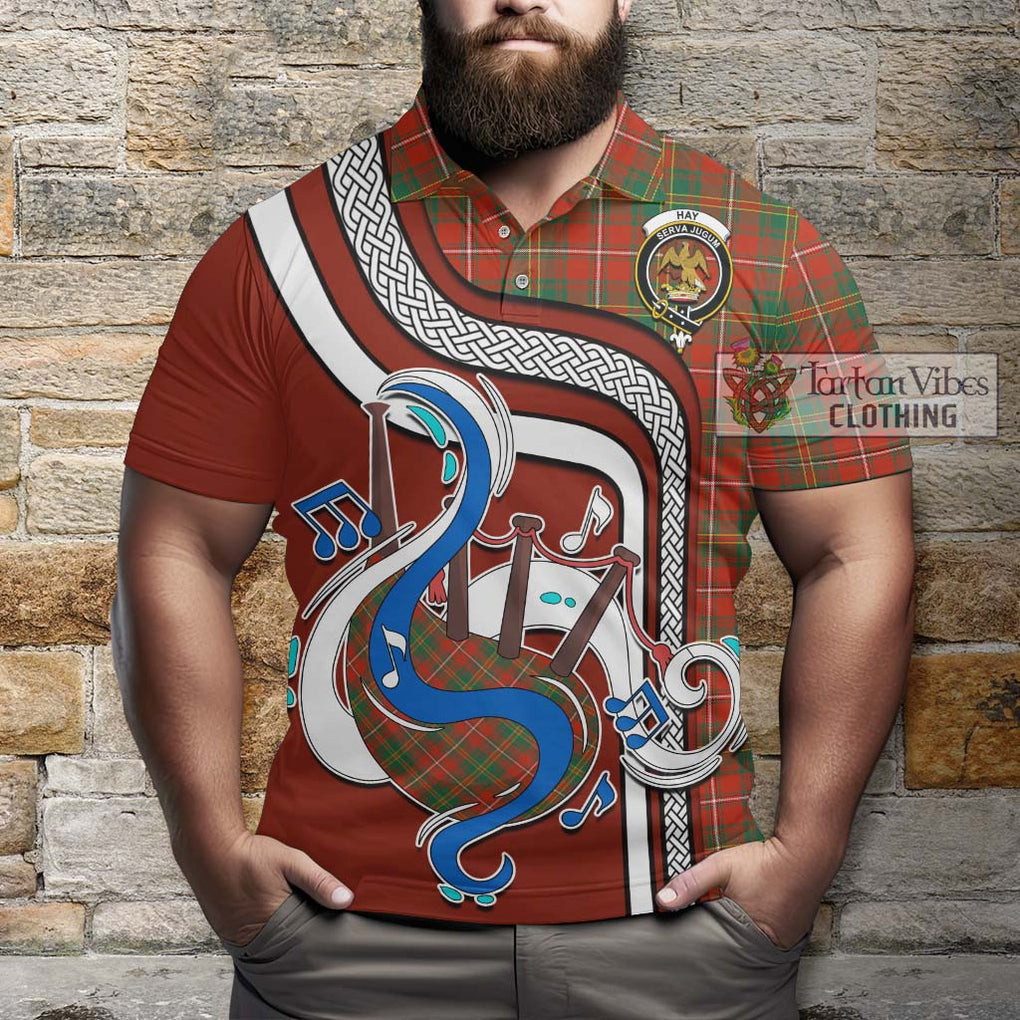 Tartan Vibes Clothing Hay Ancient Tartan Polo Shirt with Epic Bagpipe Style