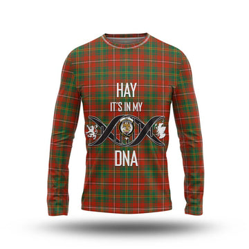 Hay Ancient Tartan Long Sleeve T-Shirt with Family Crest DNA In Me Style