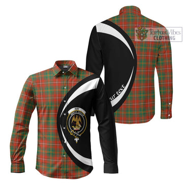 Hay Ancient Tartan Long Sleeve Button Up with Family Crest Circle Style