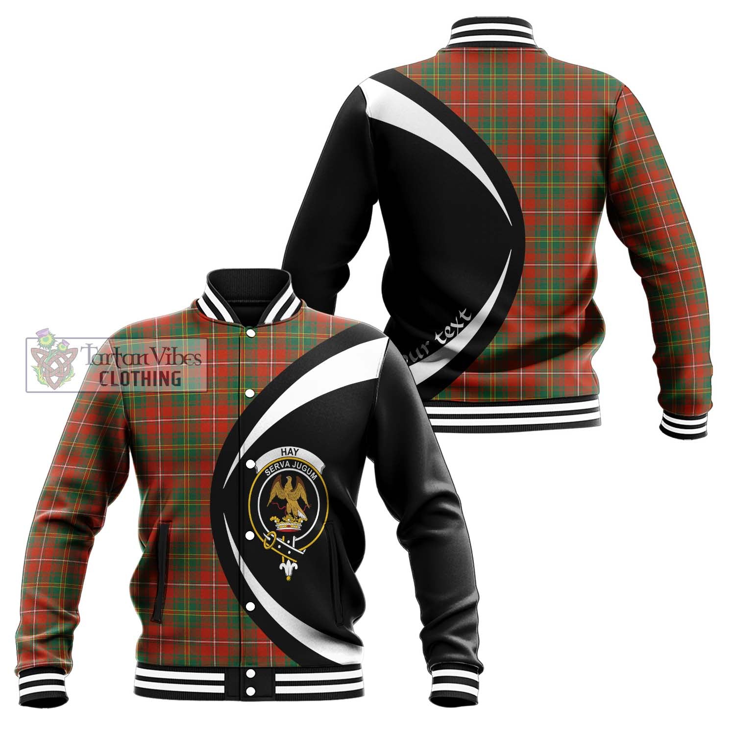 Hay Ancient Tartan Baseball Jacket with Family Crest Circle Style Unisex - Tartan Vibes Clothing