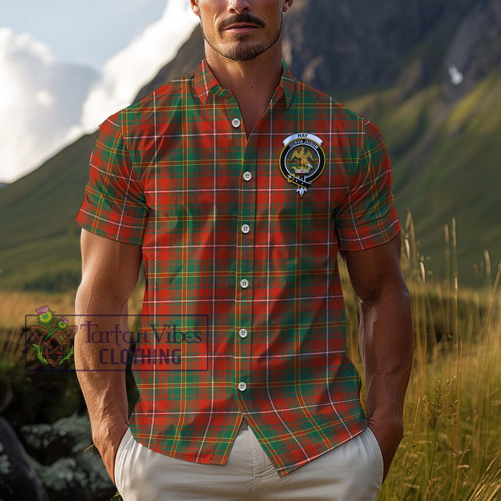 Hay Ancient Tartan Cotton Hawaiian Shirt with Family Crest Adult - Tartan Vibes Clothing