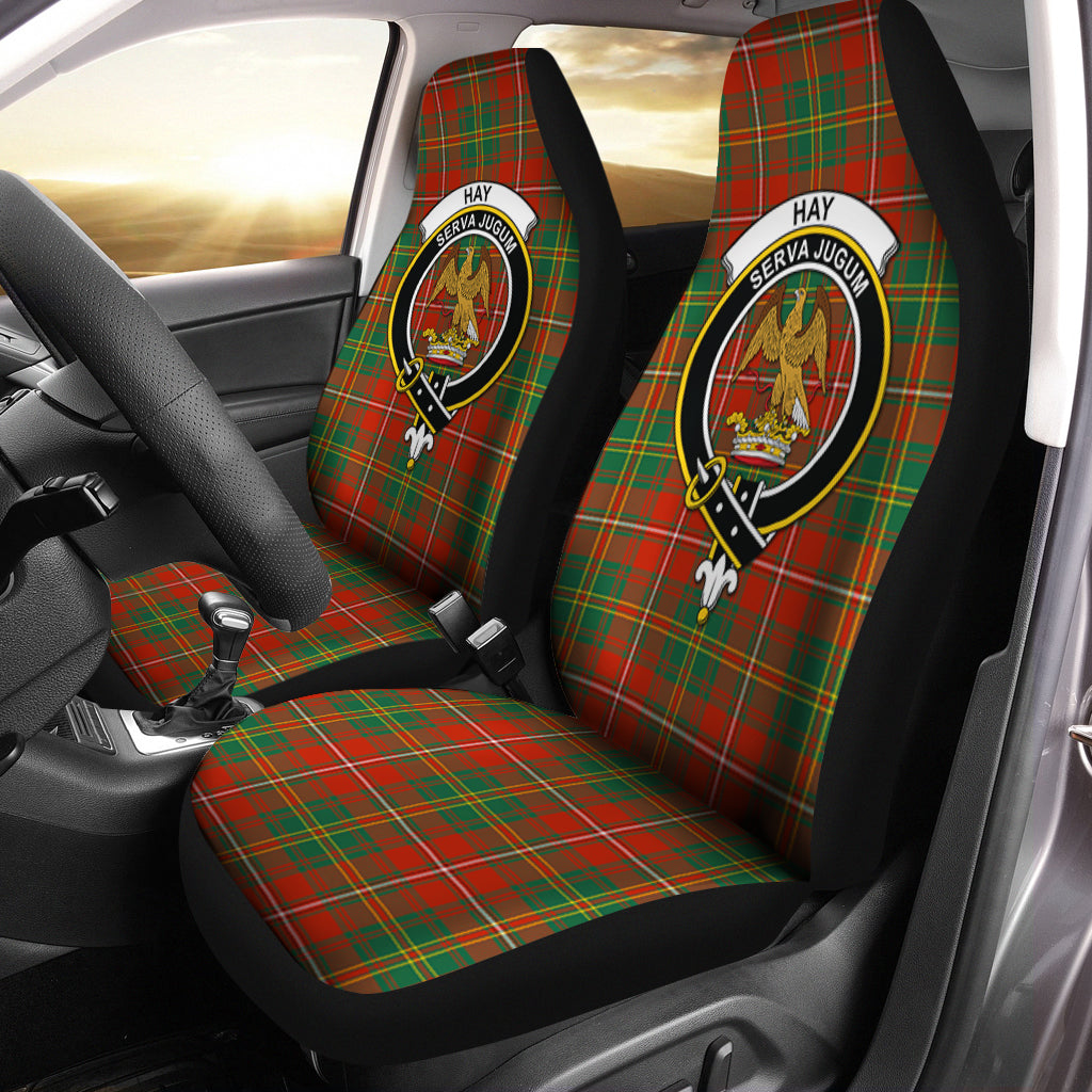 Hay Ancient Tartan Car Seat Cover with Family Crest One Size - Tartanvibesclothing