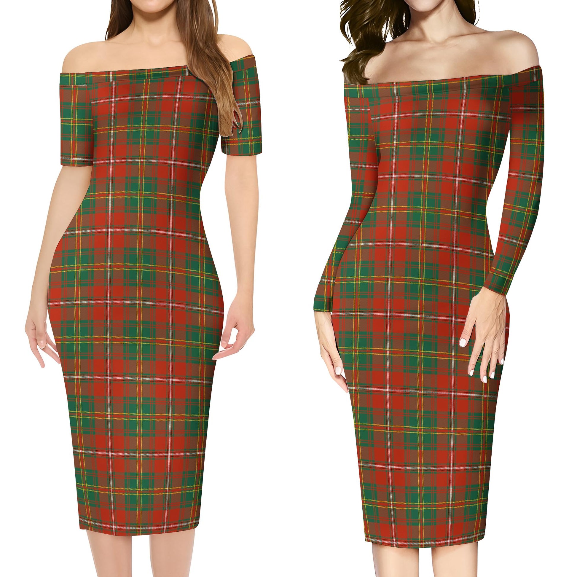 Hay Ancient Tartan Off Shoulder Lady Dress Women's Dress - Tartanvibesclothing