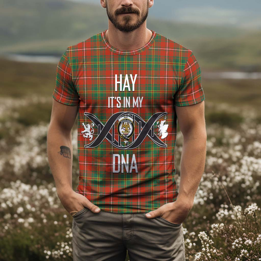 Hay Ancient Tartan T-Shirt with Family Crest DNA In Me Style Kid's Shirt - Tartan Vibes Clothing