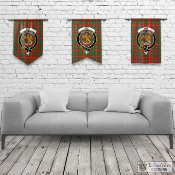 Hay Ancient Tartan Gonfalon, Tartan Banner with Family Crest