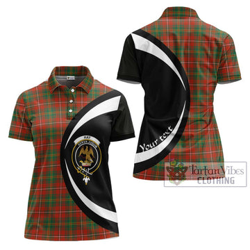 Hay Ancient Tartan Women's Polo Shirt with Family Crest Circle Style