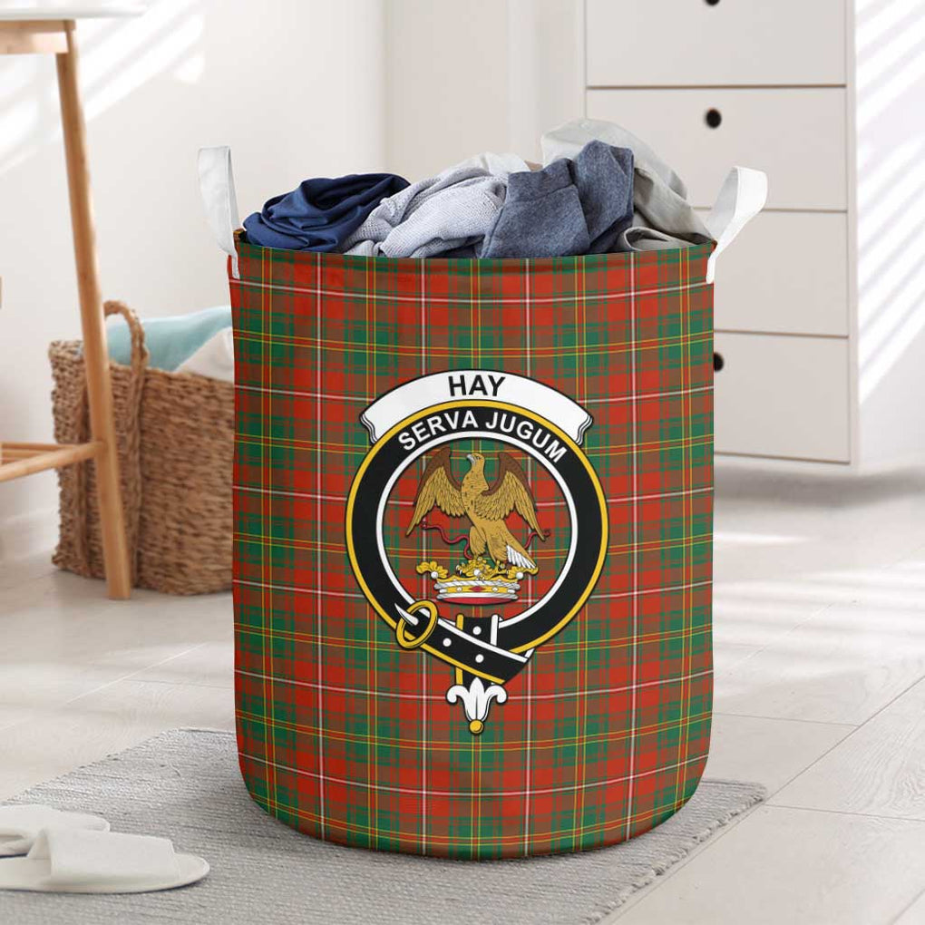 Hay Ancient Tartan Laundry Basket with Family Crest One Size - Tartanvibesclothing Shop