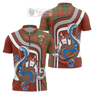 Hay Ancient Tartan Zipper Polo Shirt with Epic Bagpipe Style