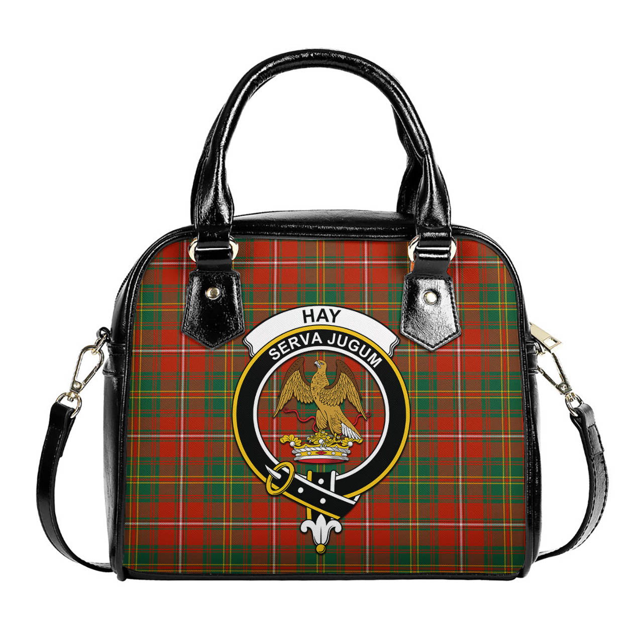 Hay Ancient Tartan Shoulder Handbags with Family Crest One Size 6*25*22 cm - Tartanvibesclothing