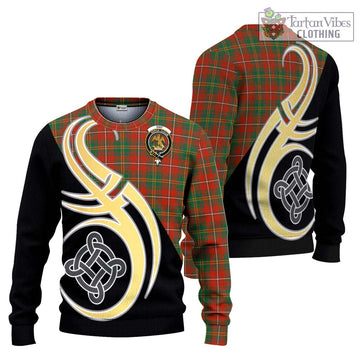 Hay Ancient Tartan Ugly Sweater with Family Crest and Celtic Symbol Style