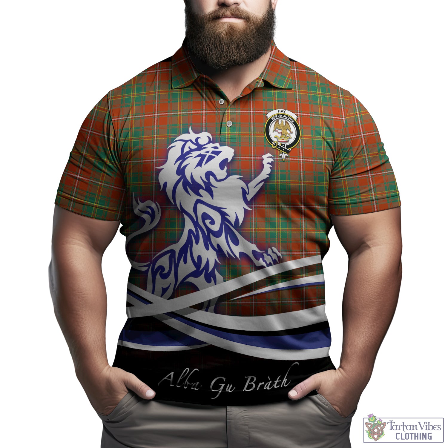 hay-ancient-tartan-polo-shirt-with-alba-gu-brath-regal-lion-emblem