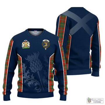 Hay Ancient Tartan Knitted Sweatshirt with Family Crest and Scottish Thistle Vibes Sport Style