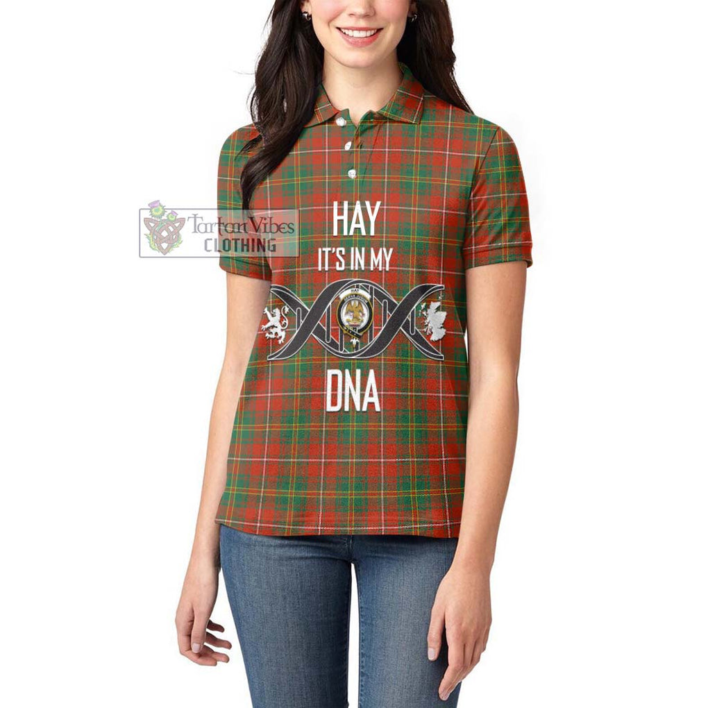 Hay Ancient Tartan Women's Polo Shirt with Family Crest DNA In Me Style Women - Tartanvibesclothing Shop