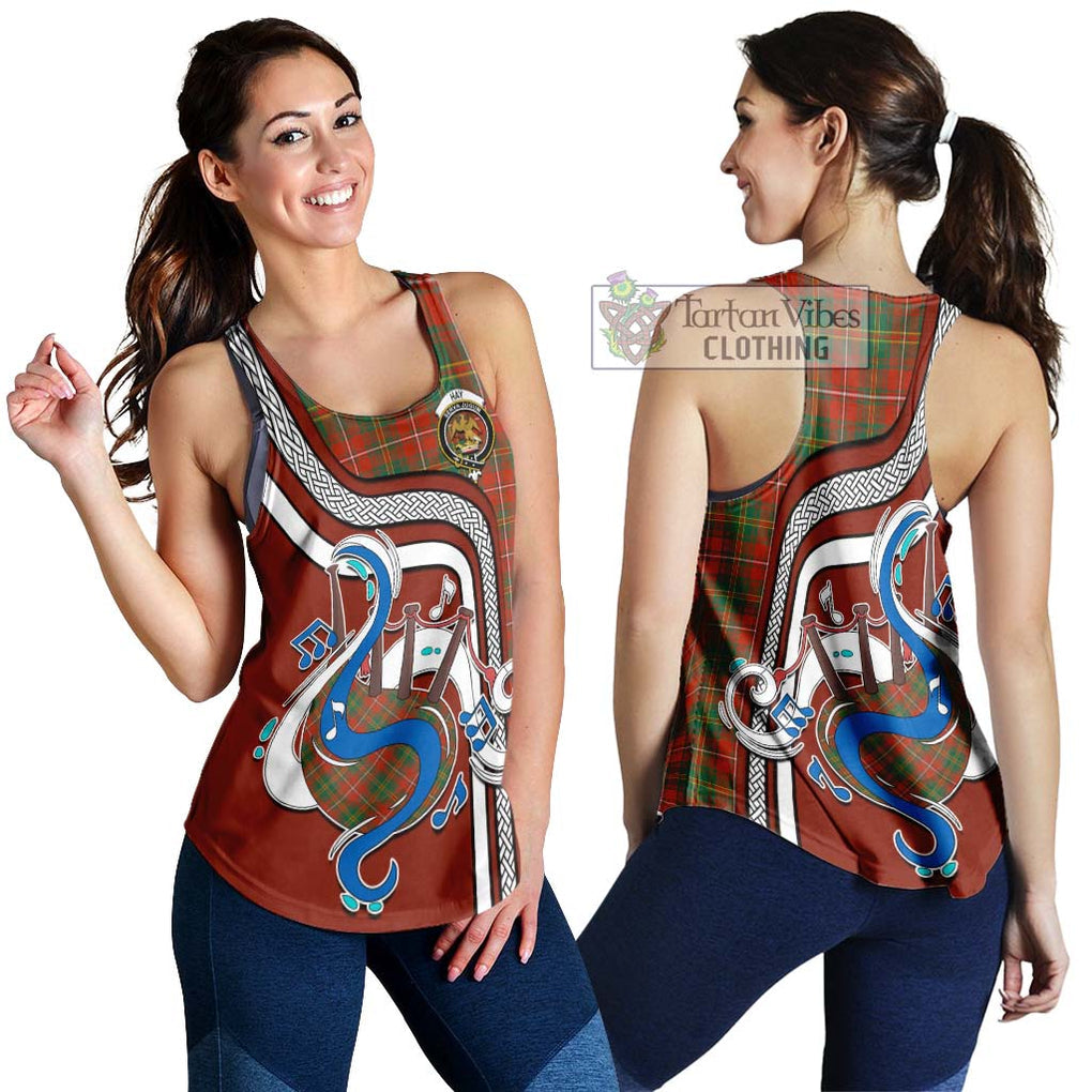 Hay Ancient Tartan Women's Racerback Tanks with Epic Bagpipe Style 4XL - Tartanvibesclothing Shop