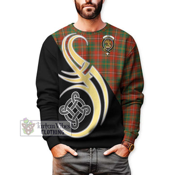 Hay Ancient Tartan Sweatshirt with Family Crest and Celtic Symbol Style