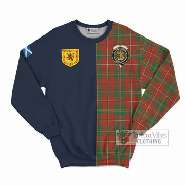 Hay Ancient Tartan Sweatshirt Alba with Scottish Lion Royal Arm Half Style