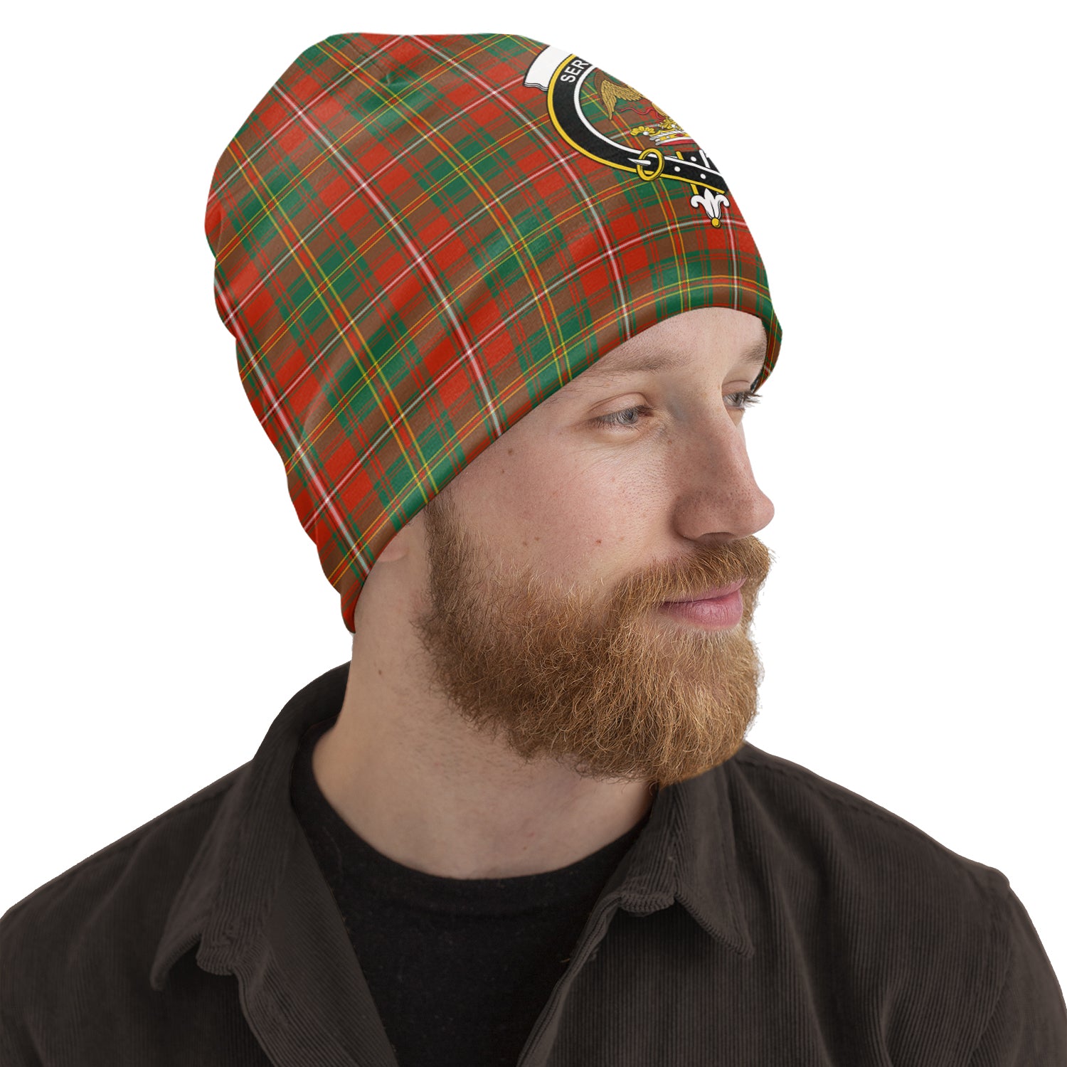 Hay Ancient Tartan Beanies Hat with Family Crest One Size 10.5*10.2 inches - Tartan Vibes Clothing