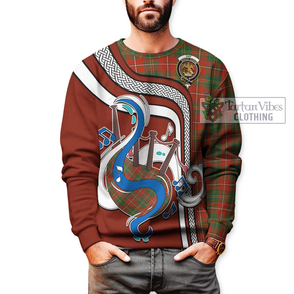 Tartan Vibes Clothing Hay Ancient Tartan Sweatshirt with Epic Bagpipe Style