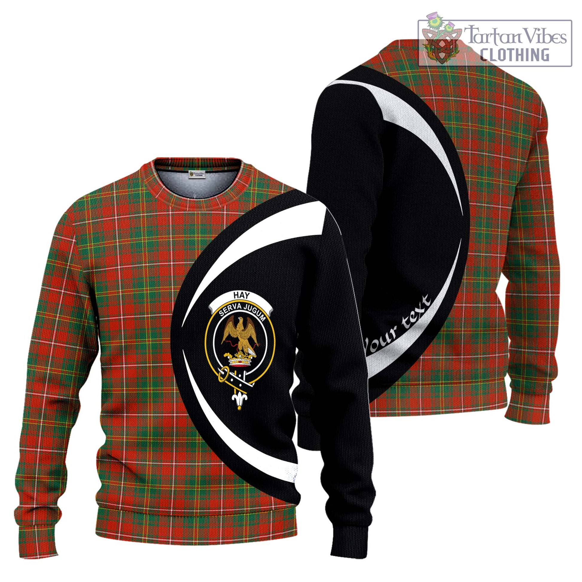 Hay Ancient Tartan Ugly Sweater with Family Crest Circle Style Unisex - Tartan Vibes Clothing