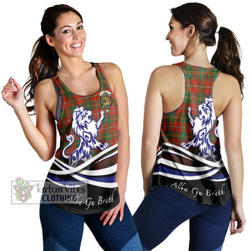 Hay Ancient Tartan Women's Racerback Tanks with Alba Gu Brath Regal Lion Emblem