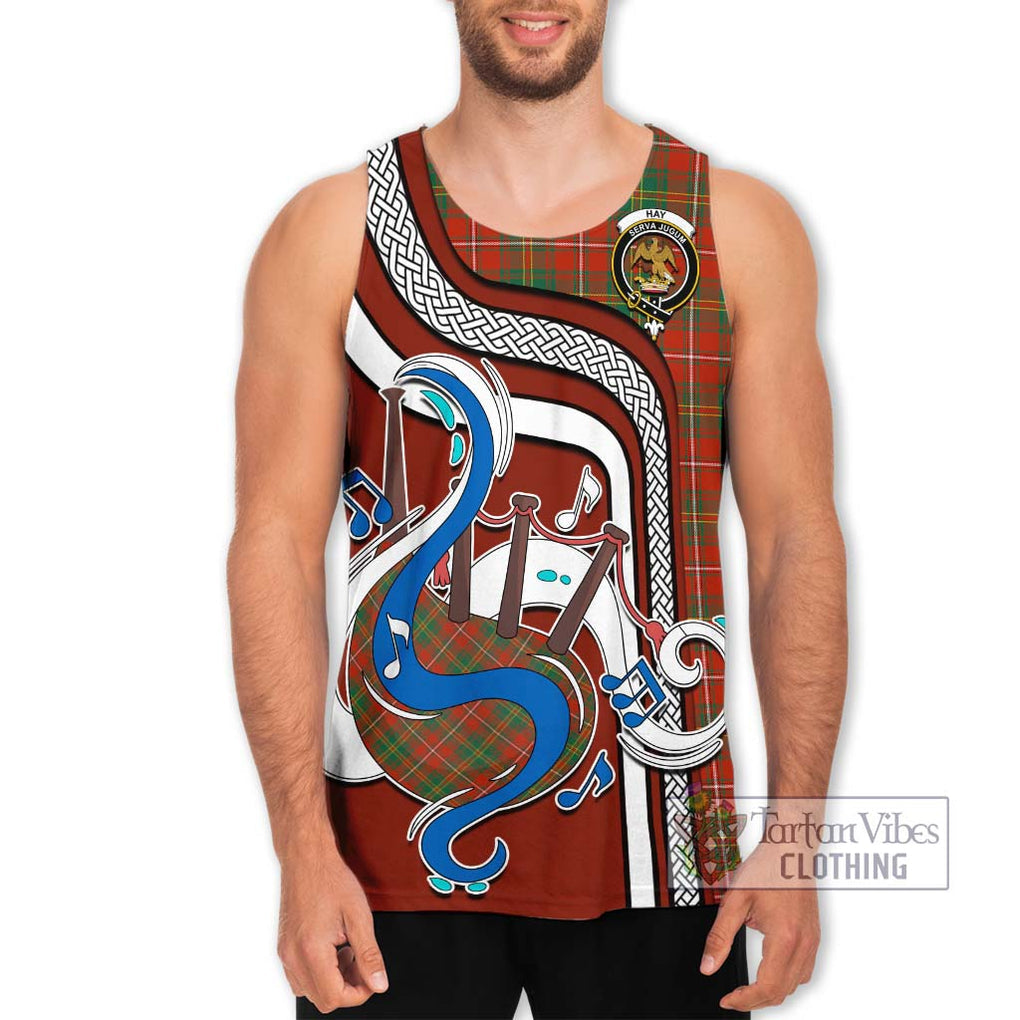 Hay Ancient Tartan Men's Tank Top with Epic Bagpipe Style Men - Tartanvibesclothing Shop