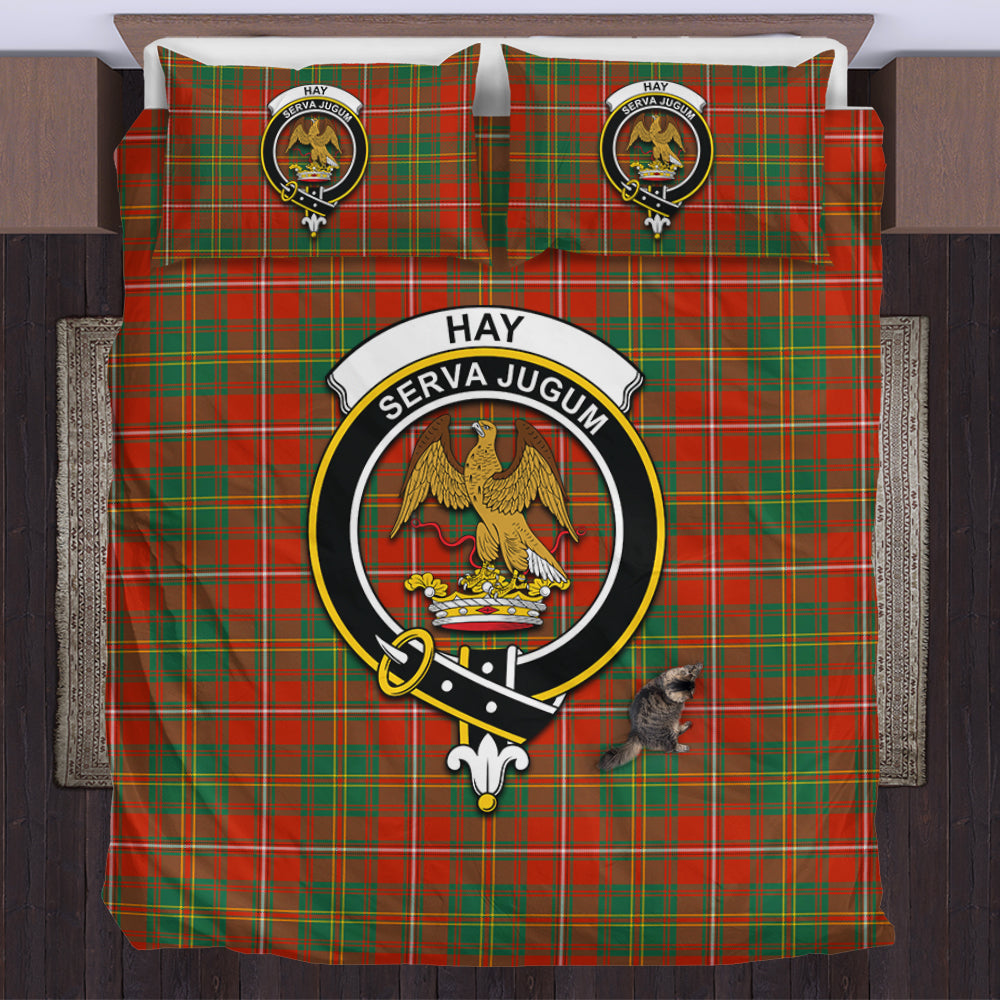 Hay Ancient Tartan Bedding Set with Family Crest US Bedding Set - Tartan Vibes Clothing