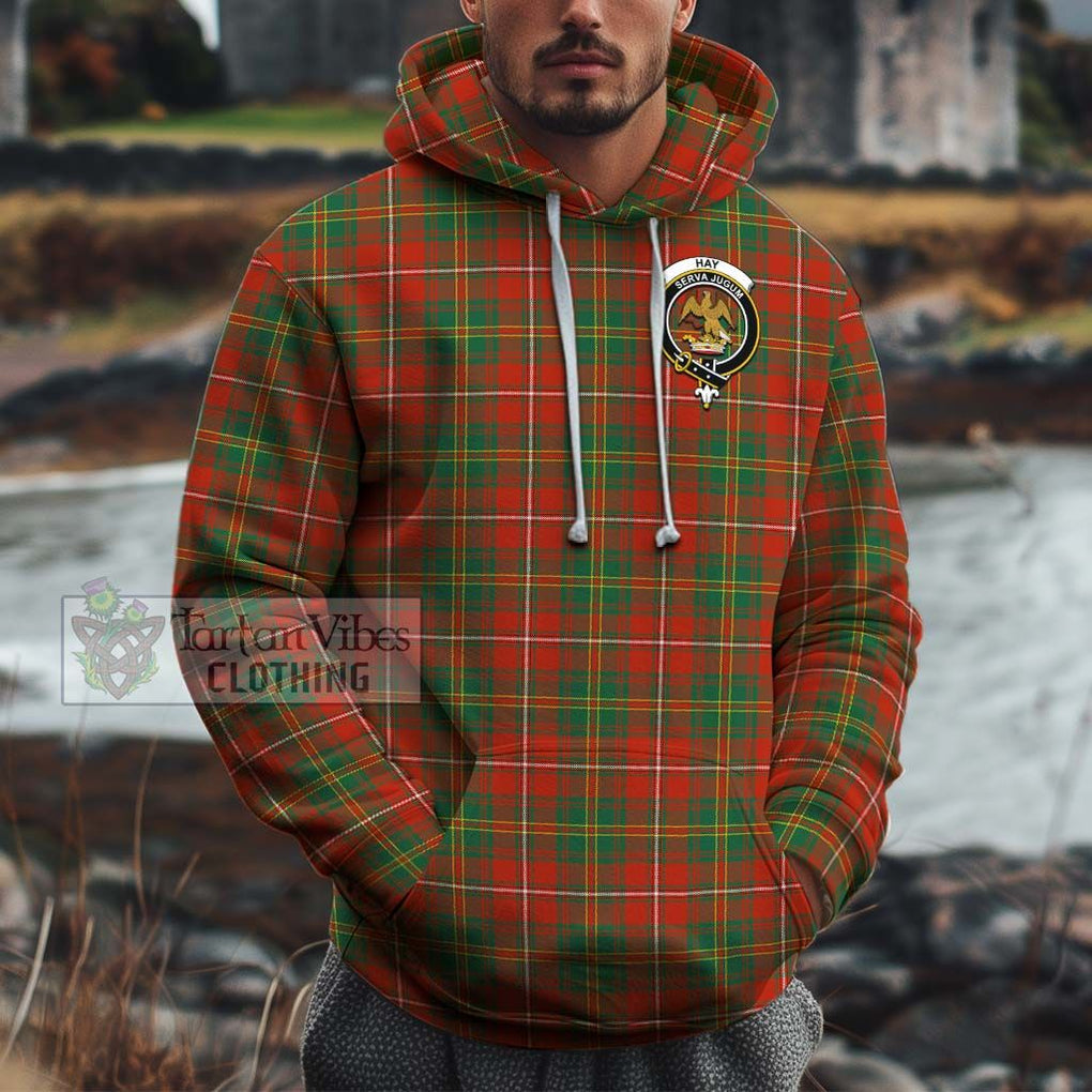 Hay Ancient Tartan Cotton Hoodie with Family Crest Pullover Hoodie XS - Tartan Vibes Clothing