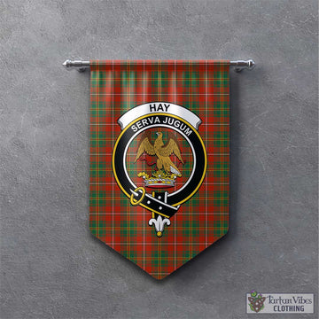 Hay Ancient Tartan Gonfalon, Tartan Banner with Family Crest