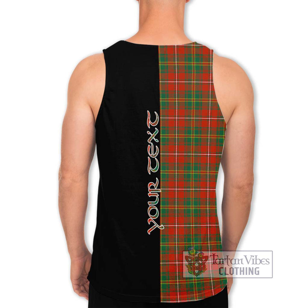 Hay Ancient Tartan Men's Tank Top with Family Crest and Half Of Me Style - Tartanvibesclothing Shop