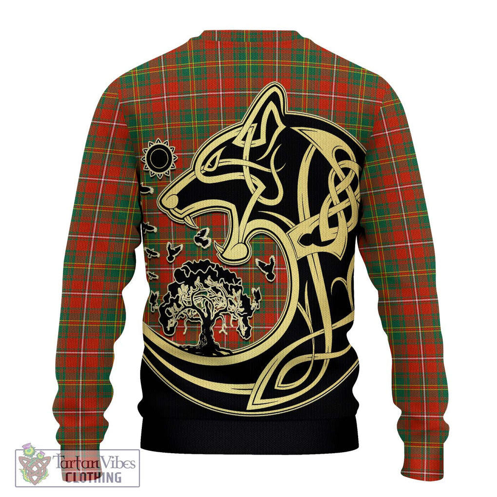 Hay Ancient Tartan Knitted Sweater with Family Crest Celtic Wolf Style - Tartan Vibes Clothing