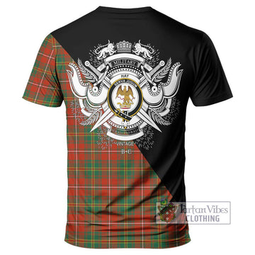 Hay Ancient Tartan T-Shirt with Family Crest and Military Logo Style