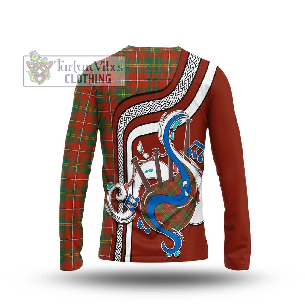 Tartan Vibes Clothing Hay Ancient Tartan Long Sleeve T-Shirt with Epic Bagpipe Style