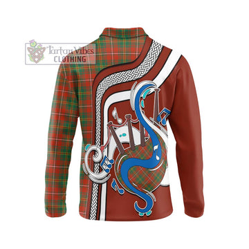 Hay Ancient Tartan Long Sleeve Polo Shirt with Epic Bagpipe Style