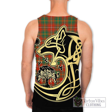 Hay Ancient Tartan Men's Tank Top with Family Crest Celtic Wolf Style