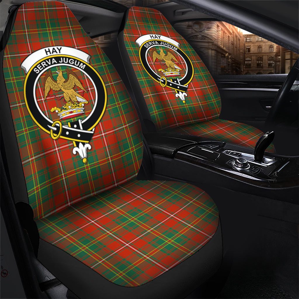 Hay Ancient Tartan Car Seat Cover with Family Crest - Tartanvibesclothing