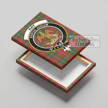 Hay Ancient Tartan Canvas Print Wall Art with Family Crest