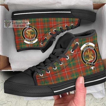 Hay Ancient Tartan High Top Shoes with Family Crest