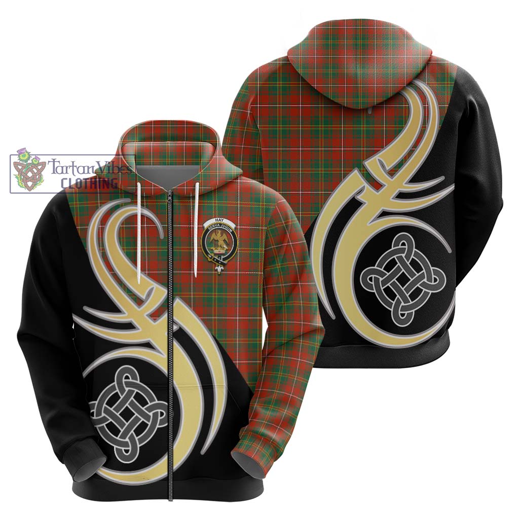 Hay Ancient Tartan Hoodie with Family Crest and Celtic Symbol Style - Tartan Vibes Clothing