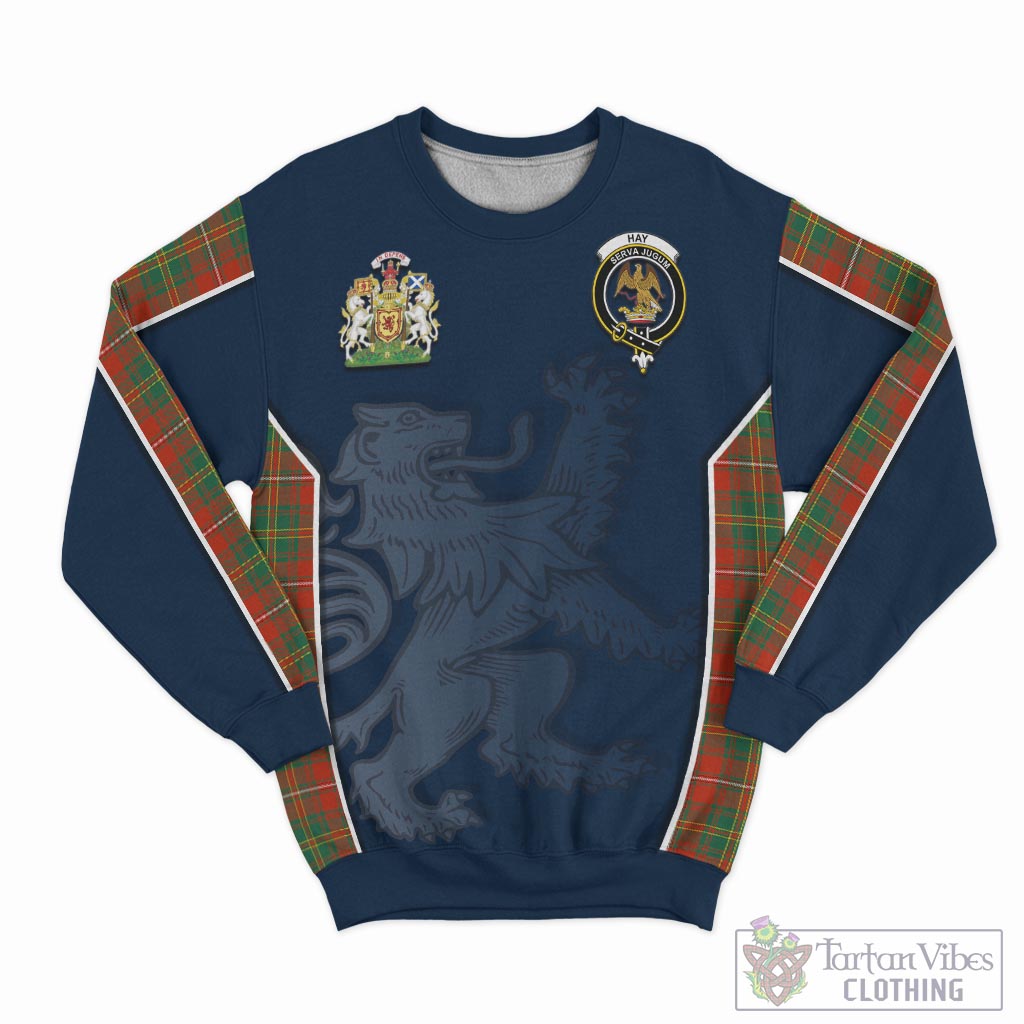 Tartan Vibes Clothing Hay Ancient Tartan Sweater with Family Crest and Lion Rampant Vibes Sport Style