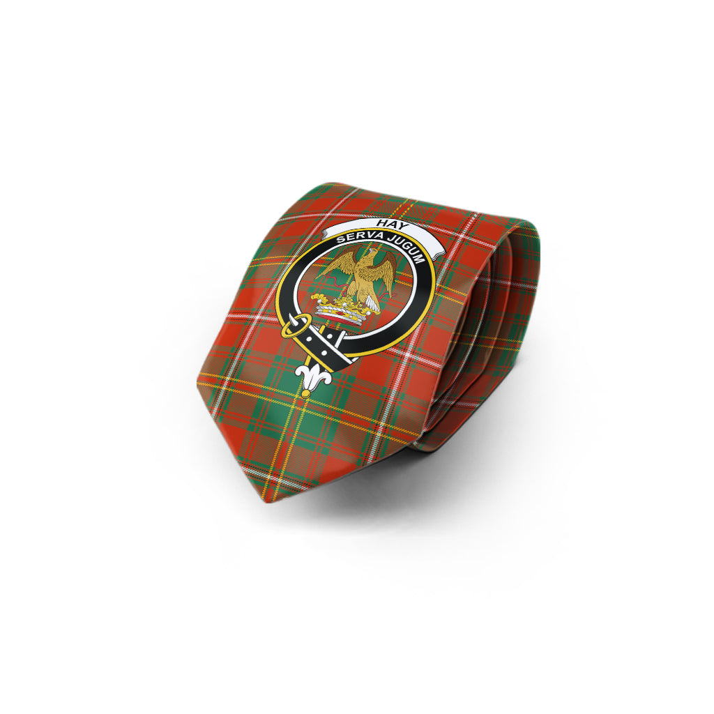 Hay Ancient Tartan Classic Necktie with Family Crest - Tartan Vibes Clothing