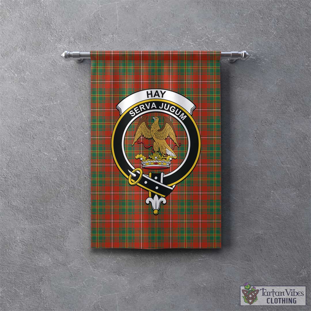 Tartan Vibes Clothing Hay Ancient Tartan Gonfalon, Tartan Banner with Family Crest