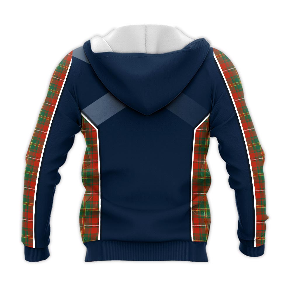 Tartan Vibes Clothing Hay Ancient Tartan Knitted Hoodie with Family Crest and Scottish Thistle Vibes Sport Style