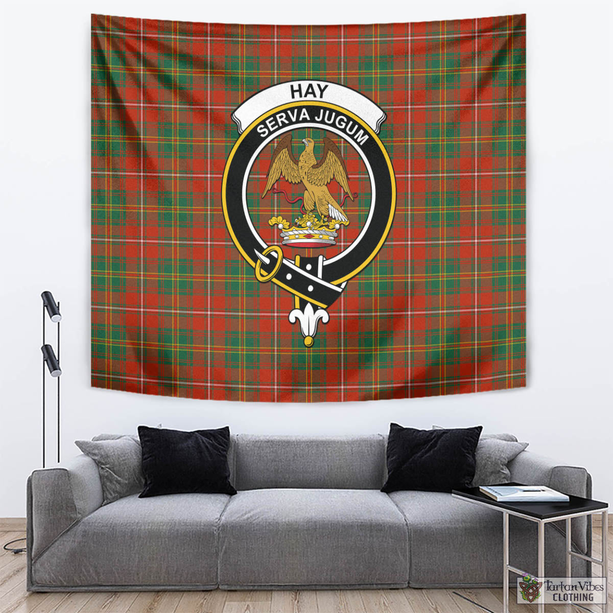 Tartan Vibes Clothing Hay Ancient Tartan Tapestry Wall Hanging and Home Decor for Room with Family Crest