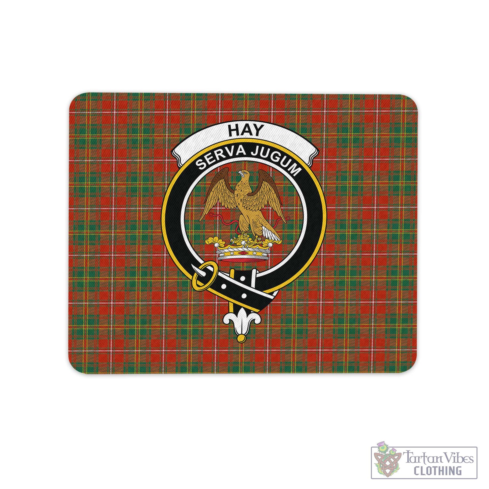 Tartan Vibes Clothing Hay Ancient Tartan Mouse Pad with Family Crest