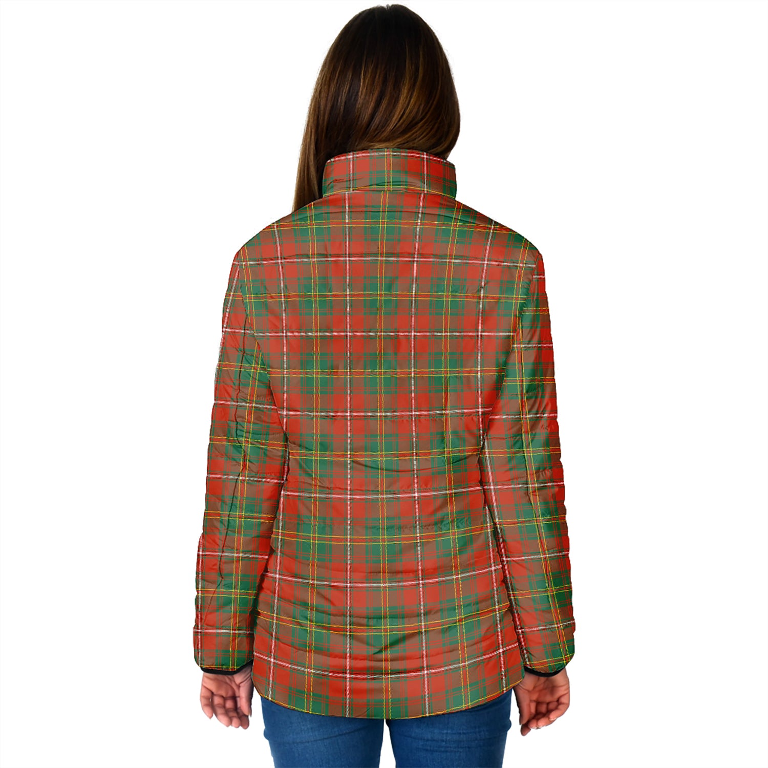 Hay Ancient Tartan Padded Jacket with Family Crest - Tartan Vibes Clothing