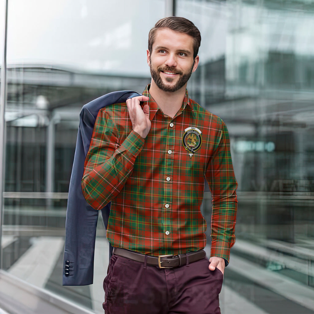 hay-ancient-tartan-long-sleeve-button-up-shirt-with-family-crest